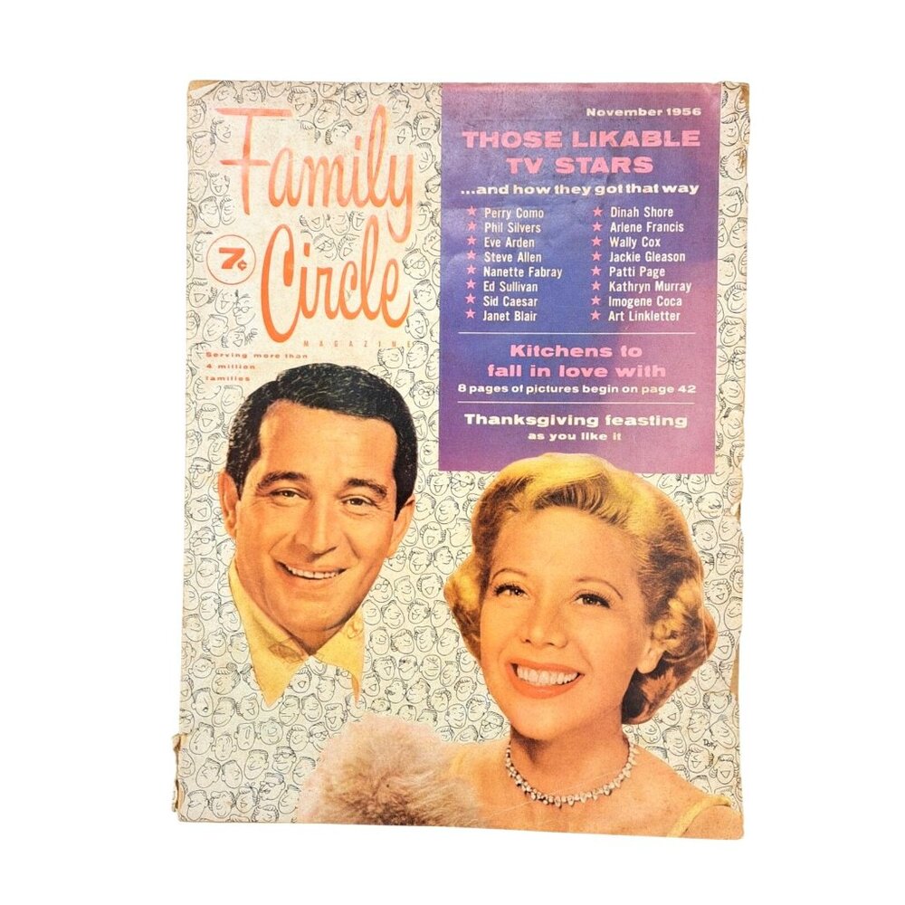 Vintage Family Circle Magazine November 1956 Perry Como Dinah Shore Gleason Coca